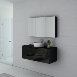 Meuble salle de bain Bellissimo noir 150 cm | Distribain