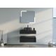 Meuble simple vasque noir mat salle de bain FABRIANO 800