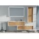 Meuble de salle de bain Avigliano 1200 Bois naturel et blanc