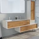 Meuble de salle de bain Avigliano 1400 Bois naturel et blanc