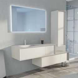 Meuble simple vasque de salle de bain Avigliano 1200 Blanc