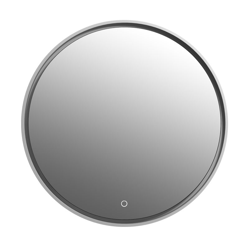 Miroir salle de bain ROND avec éclairage LED et contour noir
